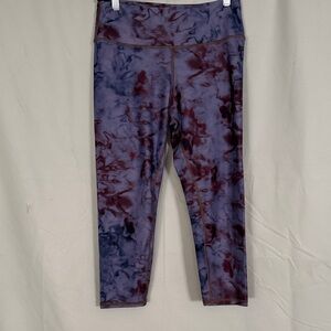 BECCA Purple and Red Tie-Dye Leggings